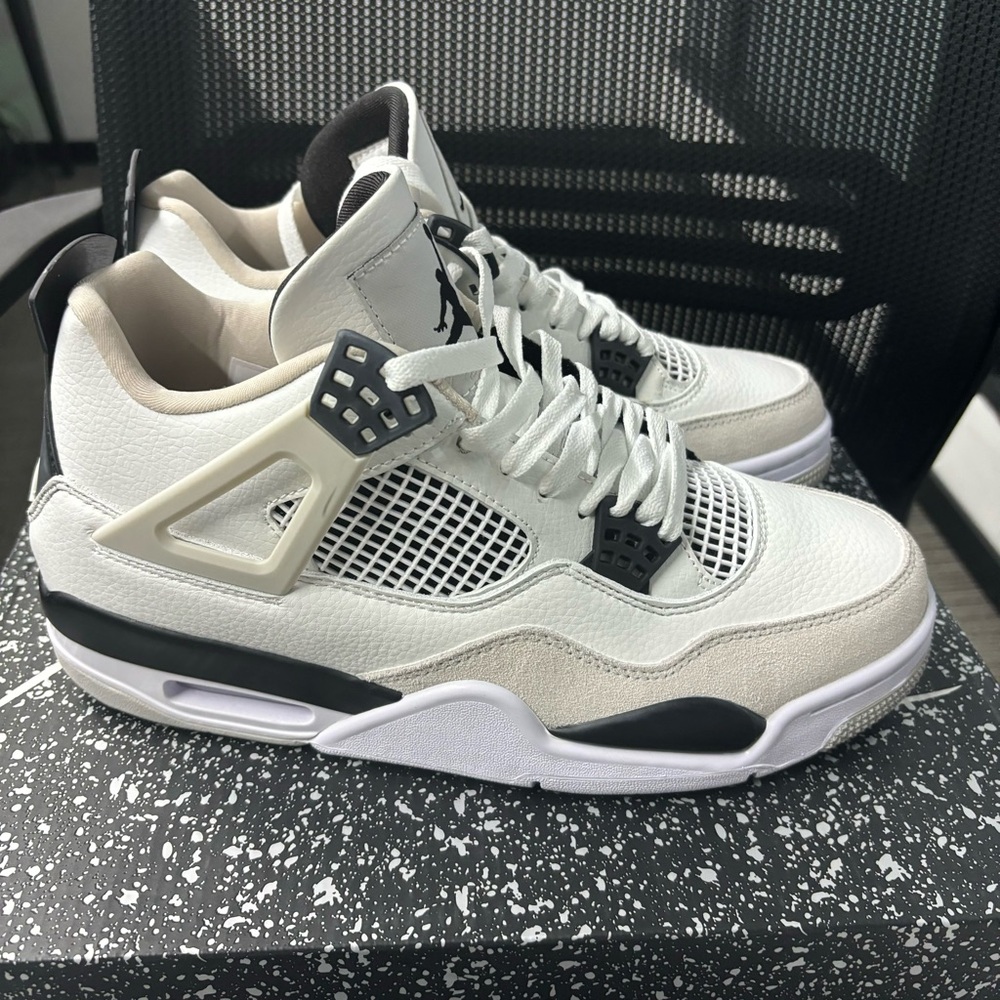 Jordan White and Black High-Top Sneakers